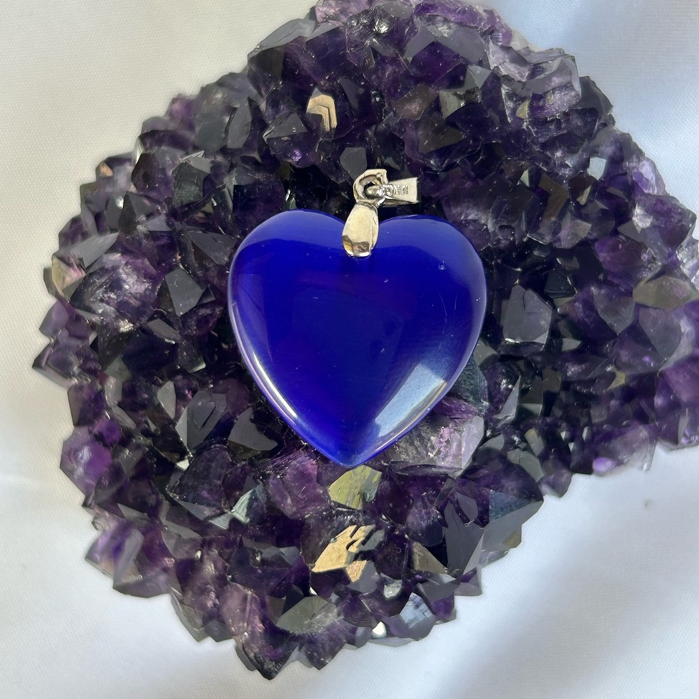 Heavy Lapis Lazuli Heart Pendant on 18kt GP